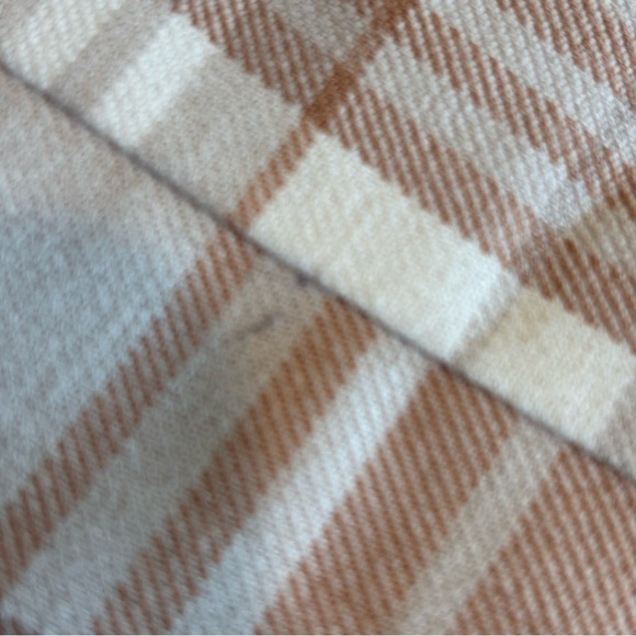 AEROPOSTALE Spaghetti Strap Plaid Mini Dress w/ Slit @ Hem Brown/Cream Sz L - Picture 5 of 14